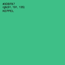 #3DBF87 - Keppel Color Image