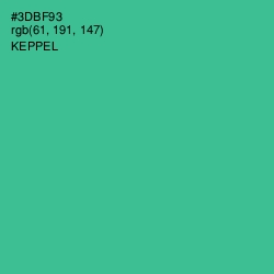 #3DBF93 - Keppel Color Image