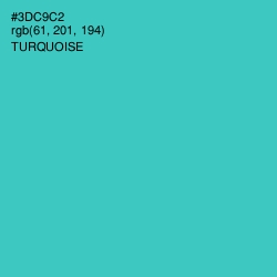 #3DC9C2 - Turquoise Color Image