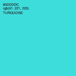 #3DDDDC - Turquoise Color Image