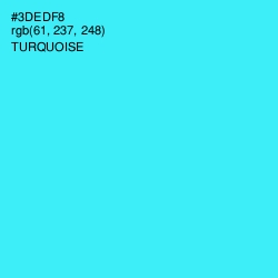 #3DEDF8 - Turquoise Color Image
