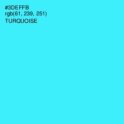 #3DEFFB - Turquoise Color Image
