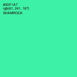 #3DF1A7 - Shamrock Color Image