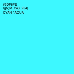 #3DF8FE - Cyan / Aqua Color Image
