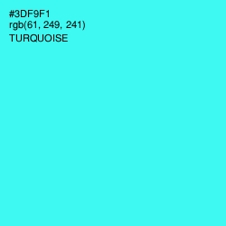 #3DF9F1 - Turquoise Color Image