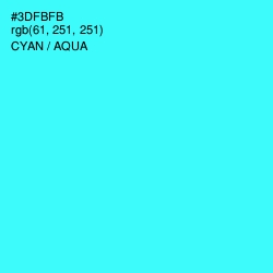 #3DFBFB - Cyan / Aqua Color Image