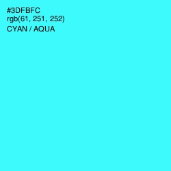 #3DFBFC - Cyan / Aqua Color Image