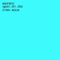 #3DFBFD - Cyan / Aqua Color Image