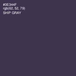#3E344F - Ship Gray Color Image