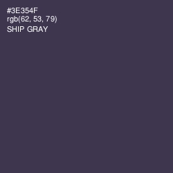 #3E354F - Ship Gray Color Image