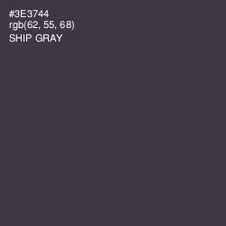 #3E3744 - Ship Gray Color Image