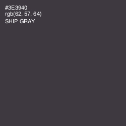 #3E3940 - Ship Gray Color Image