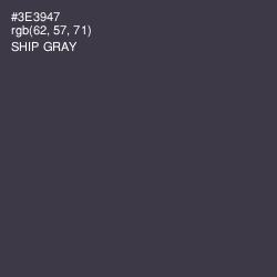 #3E3947 - Ship Gray Color Image