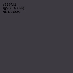 #3E3A42 - Ship Gray Color Image