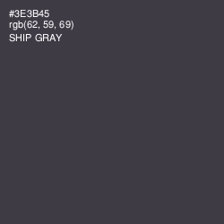 #3E3B45 - Ship Gray Color Image