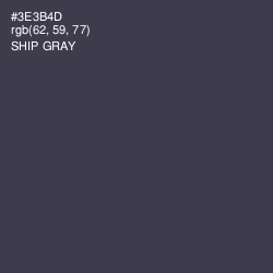 #3E3B4D - Ship Gray Color Image