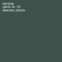 #3E534B - Mineral Green Color Image