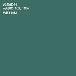#3E6D64 - William Color Image