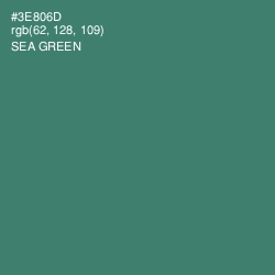 #3E806D - Sea Green Color Image