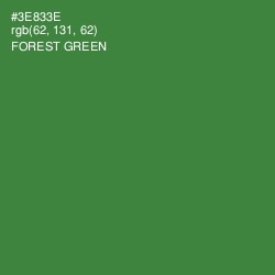 #3E833E - Forest Green Color Image