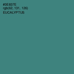 #3E837E - Eucalyptus Color Image