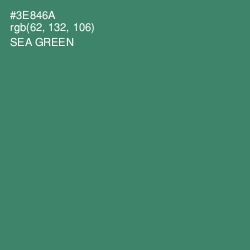 #3E846A - Sea Green Color Image