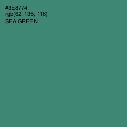 #3E8774 - Sea Green Color Image