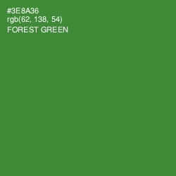 #3E8A36 - Forest Green Color Image