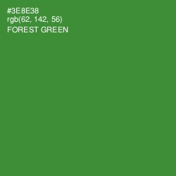 #3E8E38 - Forest Green Color Image