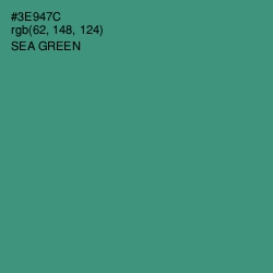 #3E947C - Sea Green Color Image