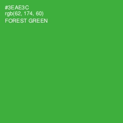 #3EAE3C - Forest Green Color Image