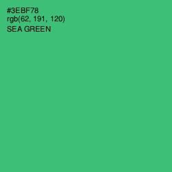 #3EBF78 - Sea Green Color Image