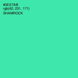 #3EE7AB - Shamrock Color Image