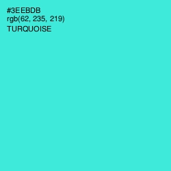 #3EEBDB - Turquoise Color Image