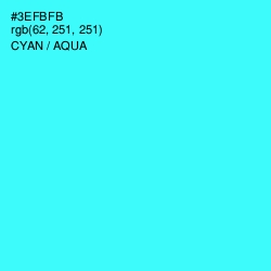 #3EFBFB - Cyan / Aqua Color Image