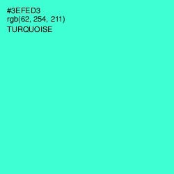 #3EFED3 - Turquoise Color Image