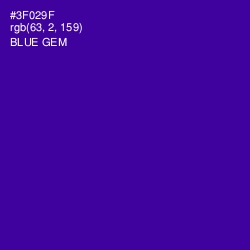 #3F029F - Blue Gem Color Image