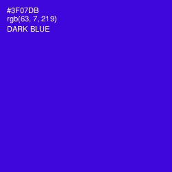 #3F07DB - Dark Blue Color Image