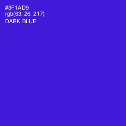 #3F1AD9 - Dark Blue Color Image