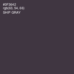 #3F3642 - Ship Gray Color Image