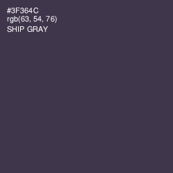 #3F364C - Ship Gray Color Image