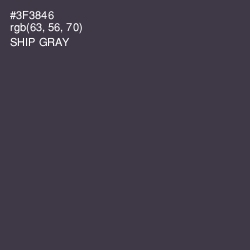 #3F3846 - Ship Gray Color Image