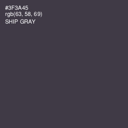 #3F3A45 - Ship Gray Color Image