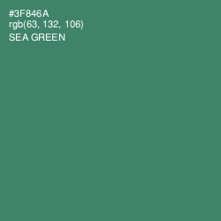 #3F846A - Sea Green Color Image