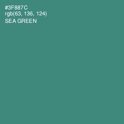 #3F887C - Sea Green Color Image