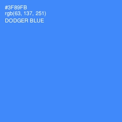 #3F89FB - Dodger Blue Color Image