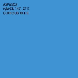 #3F93D3 - Curious Blue Color Image