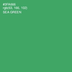 #3FA666 - Sea Green Color Image