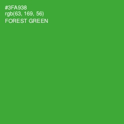 #3FA938 - Forest Green Color Image