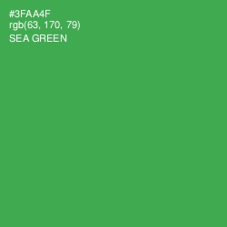 #3FAA4F - Sea Green Color Image